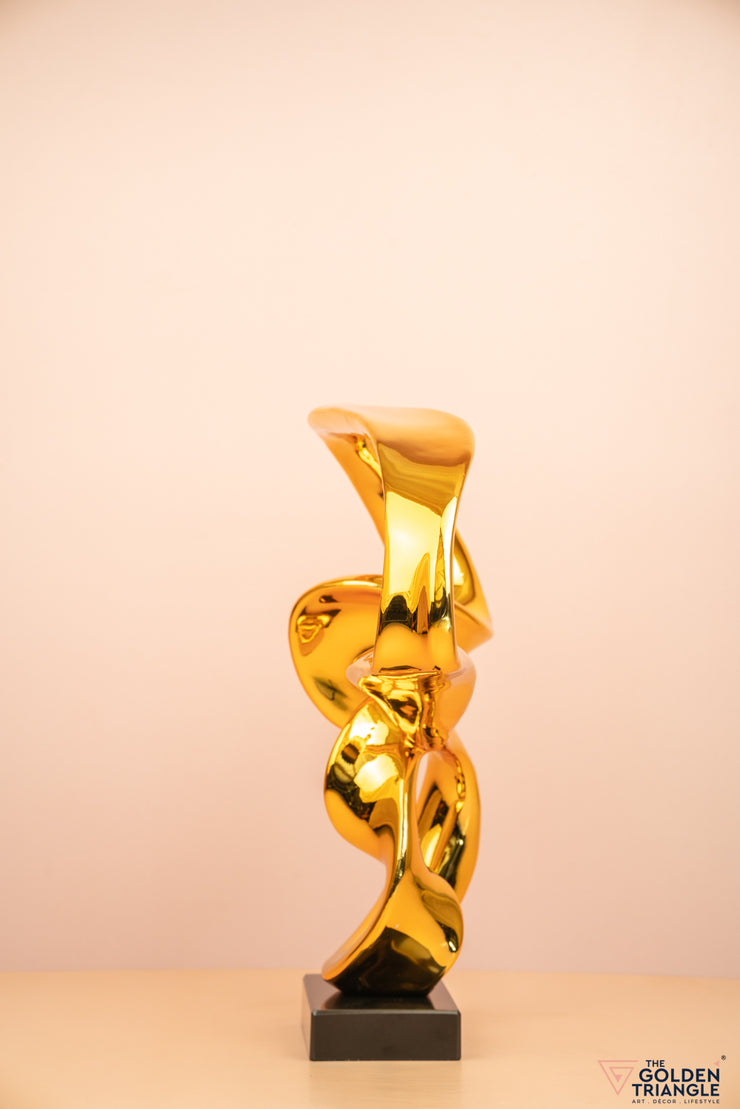 Tall Electroplated Abstract Artefact - Gold