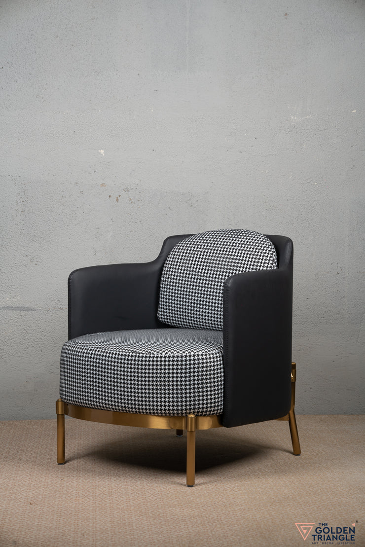 Harvey Houndstooth Accent Chair - Black