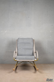 Galan Rocking Chair with Footrest - Houndstooth & Beige