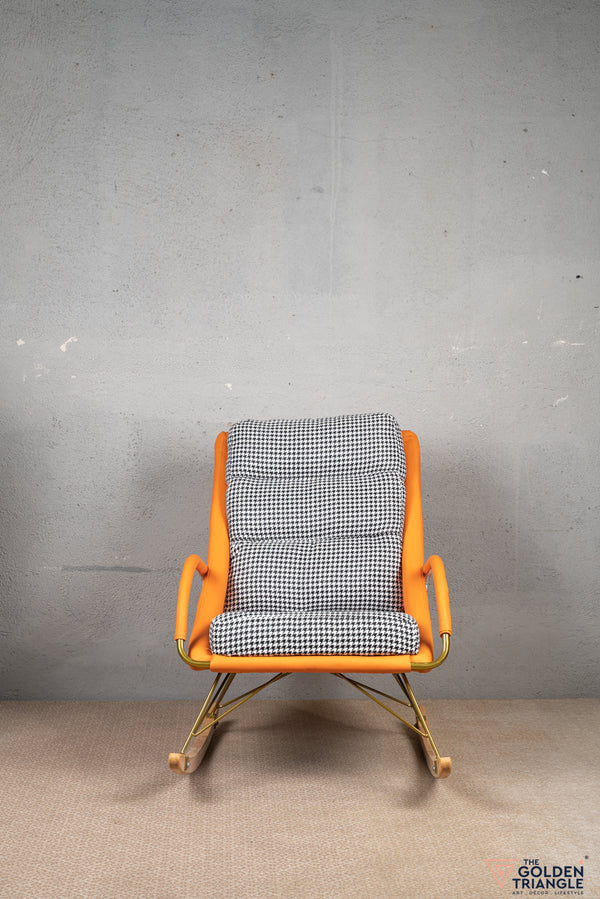 Galan Rocking Chair with Footrest - Orange