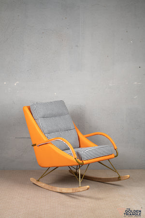 Galan Rocking Chair with Footrest - Orange