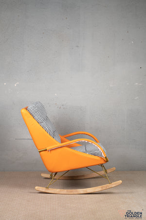 Galan Rocking Chair with Footrest - Orange