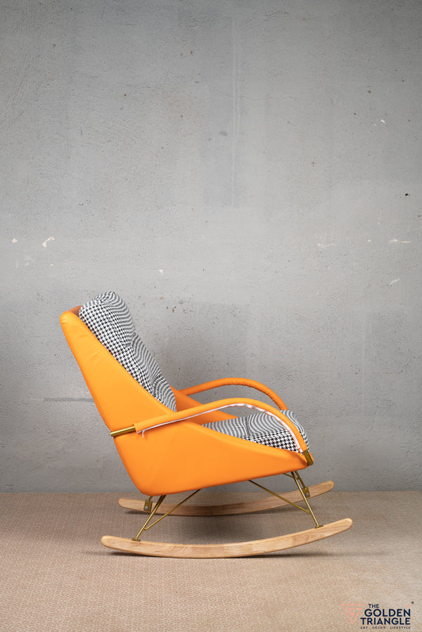 Galan Rocking Chair with Footrest - Orange