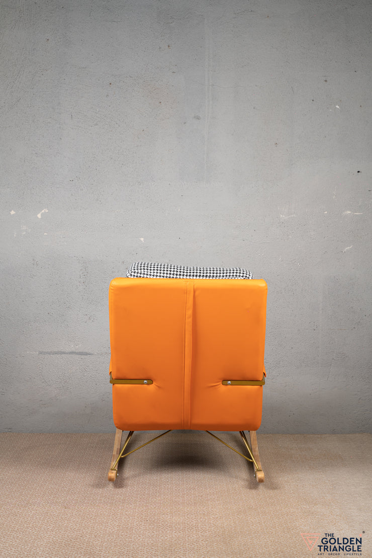 Galan Rocking Chair with Footrest - Orange
