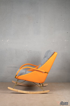 Galan Rocking Chair with Footrest - Orange
