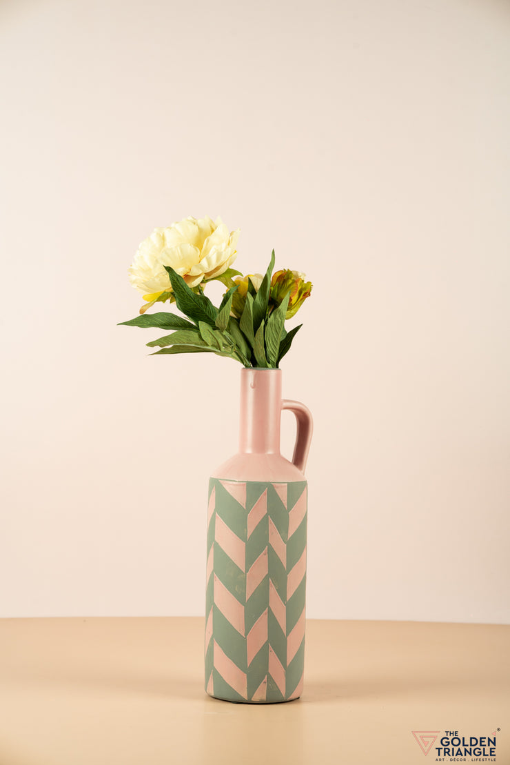 Akio Ceramic Bottle Vase - Pink