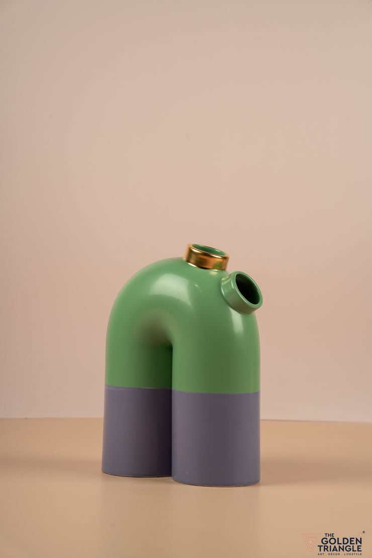 Pipe Vase - Green & Purple