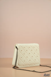 Rockstud Ceramic Handbag Vase - White