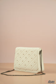 Rockstud Ceramic Handbag Vase - White