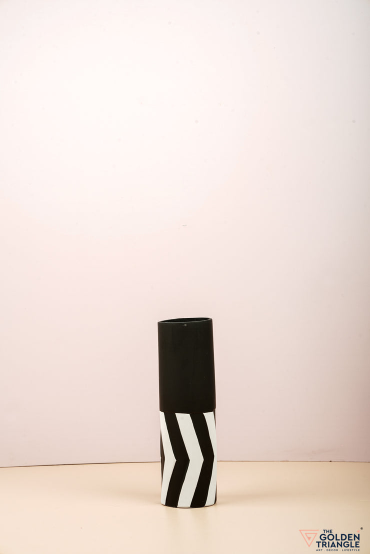 Maxie Striped Ceramic Vase - Short