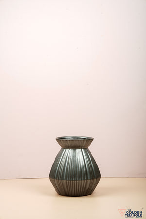 Victoria Textured Ceramic Vase - Black