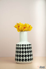 Houndstooth Ceramic Vase