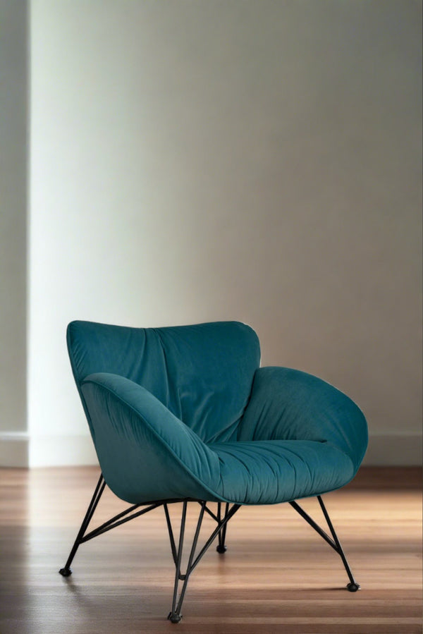 Azure Plush Accent Chair  -  Teal