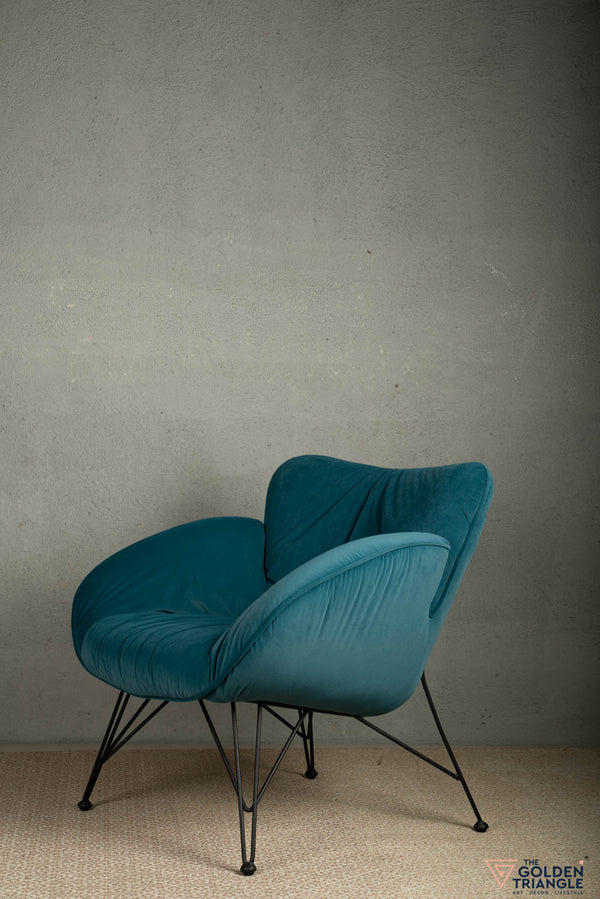 Azure Plush Accent Chair  -  Teal