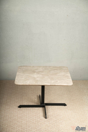Fino - Marble and Metal Side Table - Beige