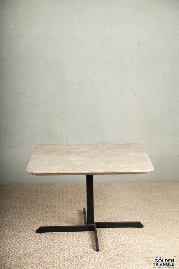 Fino - Marble and Metal Side Table - Beige