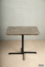 Fino - Marble and Metal Side Table - Brown
