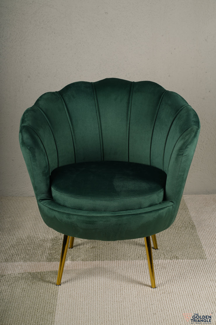 Eliza Shell Accent Chair  -  Emerald Green