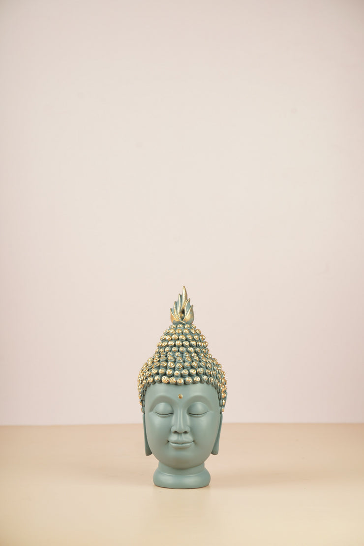 Serene Buddha Head Sculpture - Sky Blue