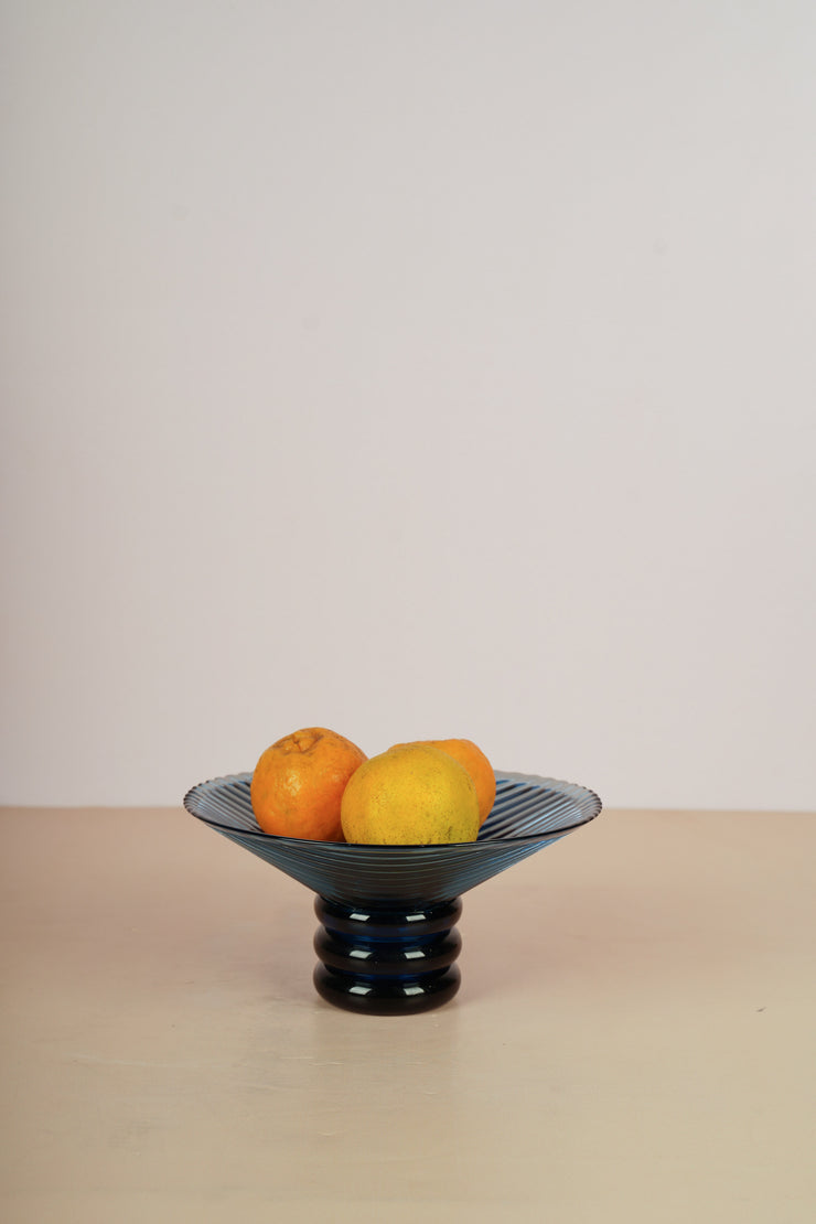 Sage Glass Fruit Bowl - Blue