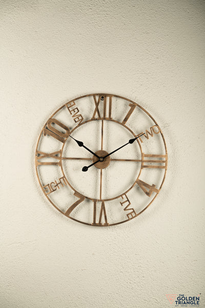 Bronze Metal Wall Clock - 24"