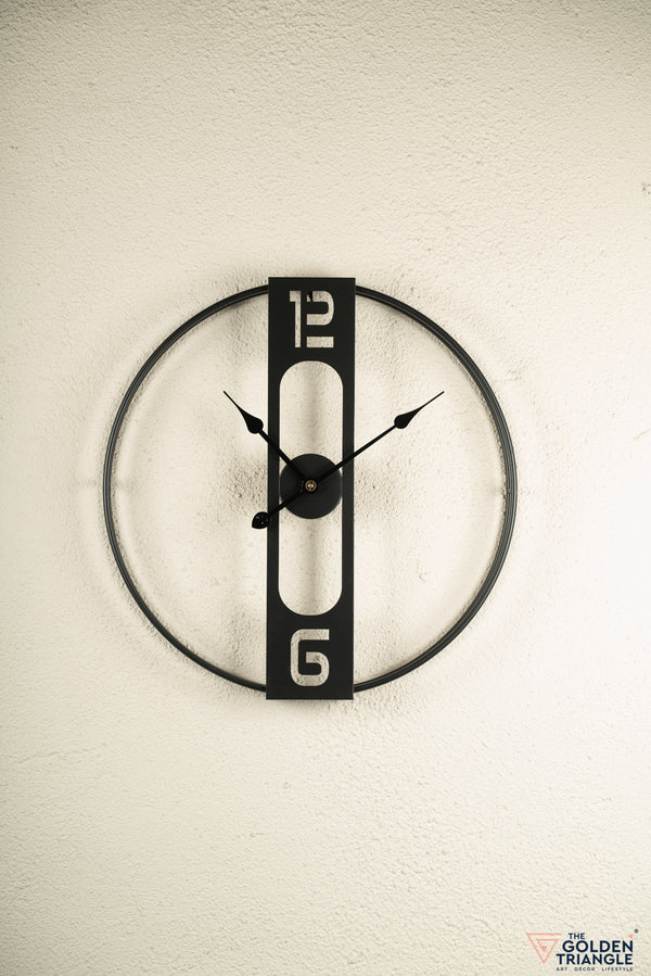 Black Metal Wall Clock -24"