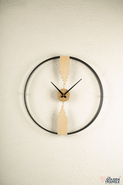 Black & Gold Metal Modern Wall Clock