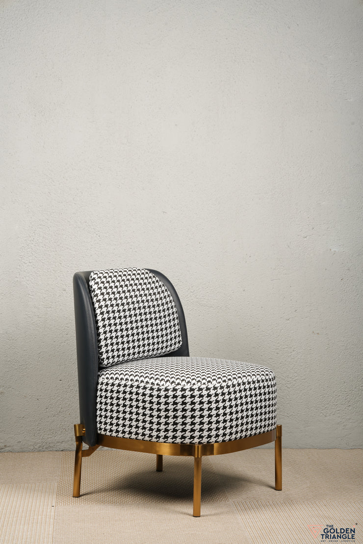 Harvey Houndstooth Accent Chair - Without Arms