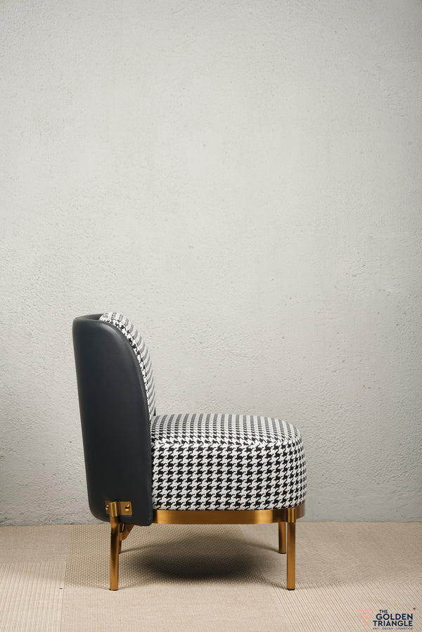 Harvey Houndstooth Accent Chair - Without Arms