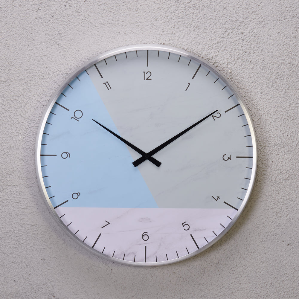 Etsu Silver Wallclock - Three Tone
