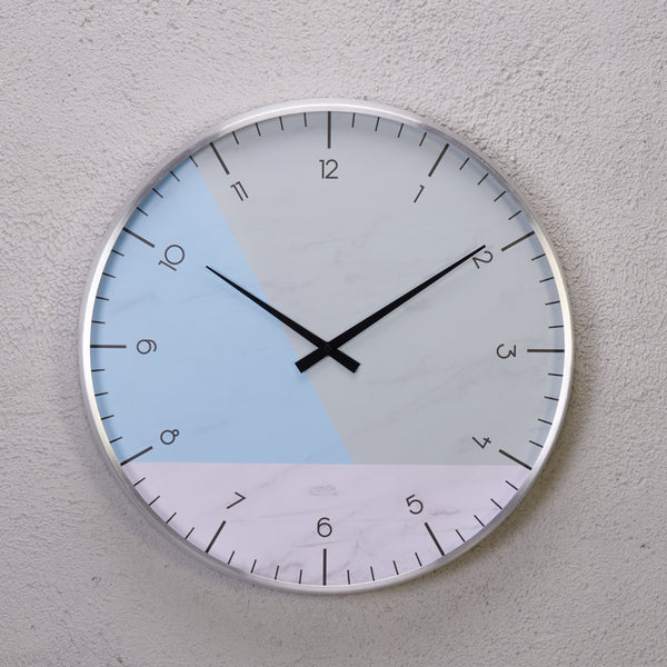 Etsu Silver Wallclock - Three Tone